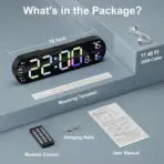 Remote Control Multi-Functional 16" Digital Wall Clock with 5 Display Color Modes - Image 3