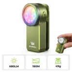 Wurkkos HD03 EDC Flashlight, 680LM Powerful Output, 180° Rotary Head, RGB Lights & Magnetic Base - Image 3