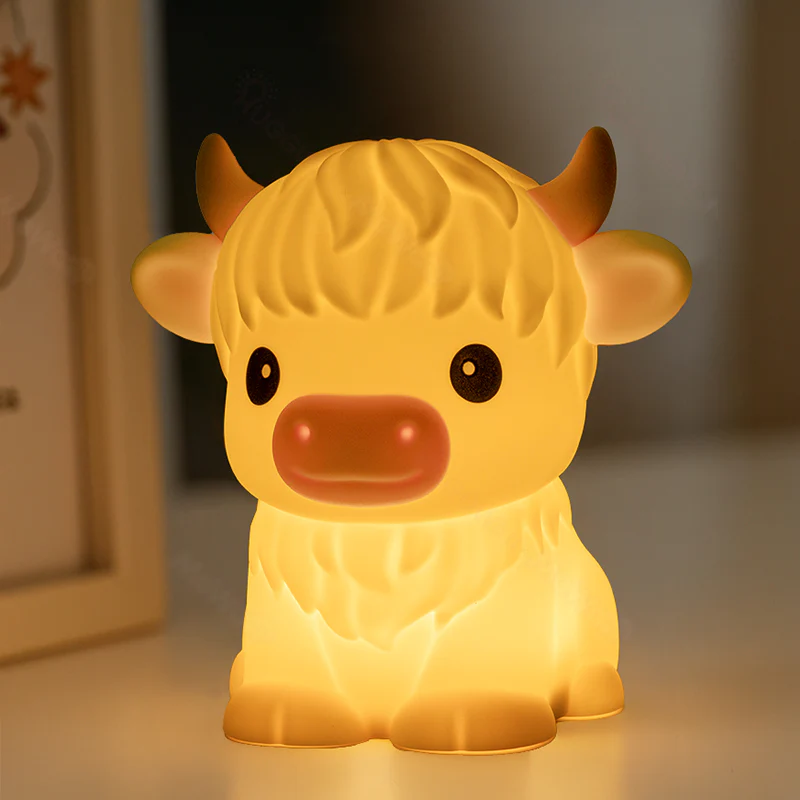 1_9a32e564-0fb2-4a69-9d1b-a38d2cd73bfa_1000x Highland Cow Silicone Squishy LED Night Light - Perfect Gift - Image 1