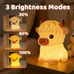 Highland Cow Silicone Squishy LED Night Light - Perfect Gift - Image 3