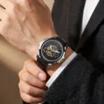 Yazole Hollow Dial Men's Quartz Watch - Black - Image 2