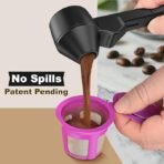 6PCS 2-in-1 Coffee Scoop & Funnel for Mess-Free Refilling - 2 Tablespoon Capacity - Transparent Color - Image 2