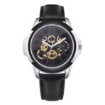 Yazole Hollow Dial Men's Quartz Watch - Black