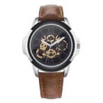Yazole Hollow Dial Men's Quartz Watch - Black & Brown