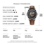 Yazole Hollow Dial Men's Quartz Watch - Black & Brown - Image 3