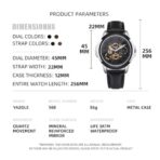 Yazole Hollow Dial Men's Quartz Watch - Black - Image 3