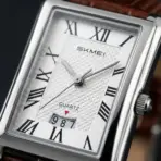 SKMEI Classic Rectangular Roman Dial Leather Strap Watch for Men - Image 2