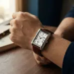 SKMEI Classic Rectangular Roman Dial Leather Strap Watch for Men - Image 3