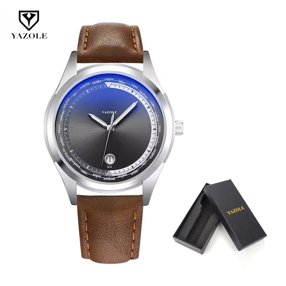 yazole-mens-classic-leather-watch-46 Yazole Men's Classic Leather Watch - Image 1